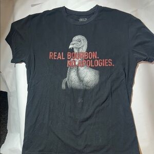 Wild Turkey 'Real Bourbon. No Apologies.' Black Tee w/ Minor Stain